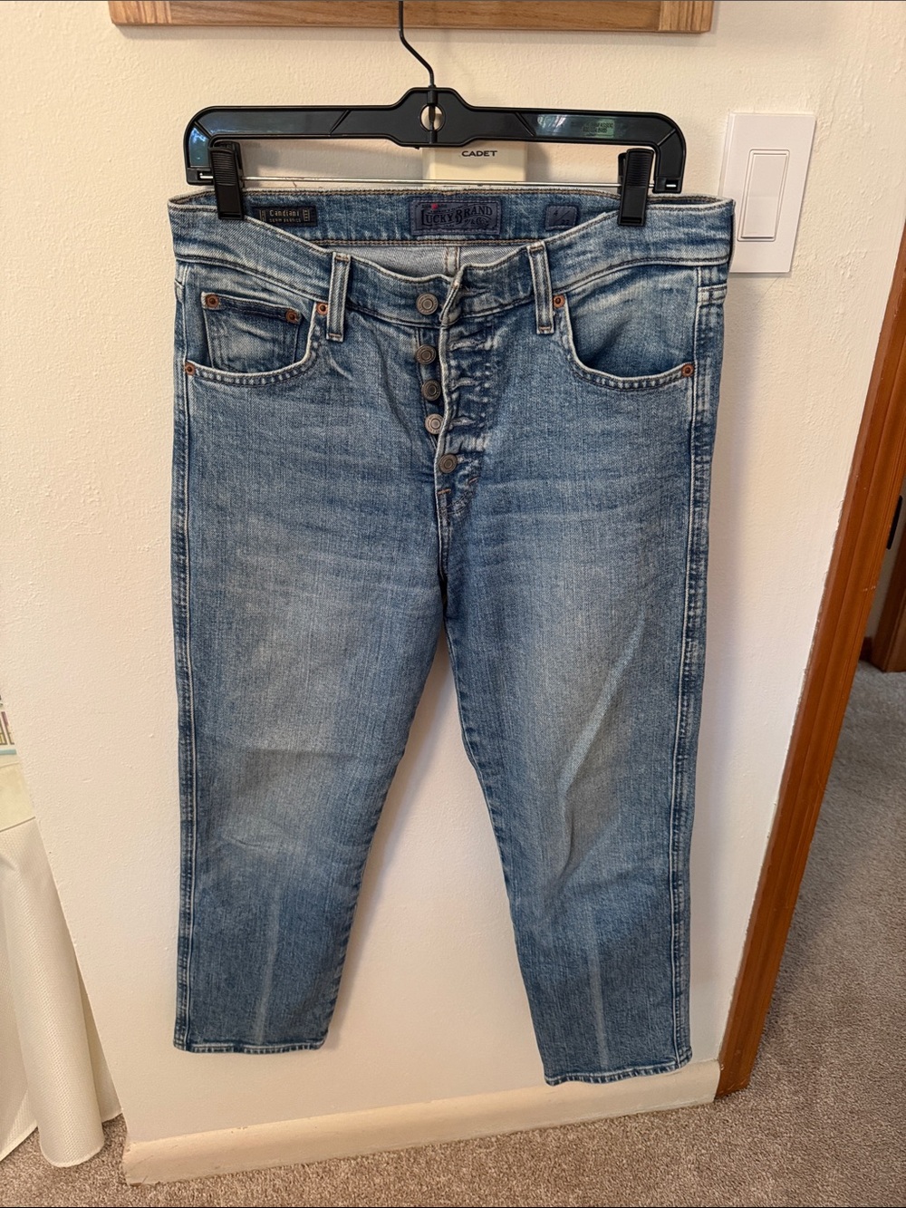 Lucky Brand Women’s Cropped Button-Fly Jeans - Light Blue Wash